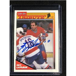 1991-92 O-Pee-Chee Tribute Guy Lafleur #1 Auto Card