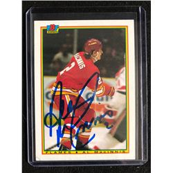 1990-91 Bowman Al MacInnis #93 Auto Hockey Card