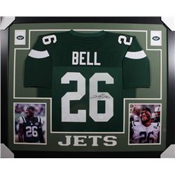 Le'Veon Bell Signed New York Jets 35x43 Custom Framed Jersey (JSA COA)