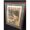 Image 1 : VINTAGE 1963 FRAMED NEWSPAPERS (MAN WALKS ON THE MOON/ KENNEDY SLAIN)