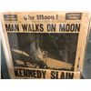 Image 2 : VINTAGE 1963 FRAMED NEWSPAPERS (MAN WALKS ON THE MOON/ KENNEDY SLAIN)