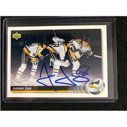 1992-93 UPPER DECK JAROMIR JAGR SIGNED HOCKEY CARD