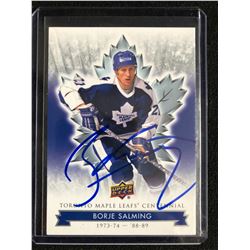 BORJE SALMING TORONTO MAPLE LEAFS CENTENNIAL SIGNED HOCKEY CARD