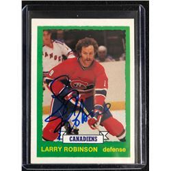 1992-93 O-Pee-Chee Larry Robinson #167 Signed Hockey Card