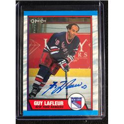 1989 O-PEE-CHEE #189 GUY LAFLEUR SIGNED HOCKEY CARD