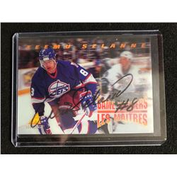1995-96 Pinnacle McDonalds Game Winners Teemu Selanne #19 Signed Hockey Card