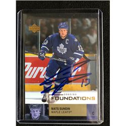 2002-03 UPPER DECK FOUNDATIONS MATS SUNDIN SIGNED HOCKEY CARD