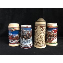 COLLECTIBLE BUDWEISER DRINKING MUGS LOT