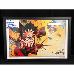 HARLEY QUINN 18 X 12 FRAMED PRINT (SIGNED BY ARTIST)