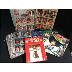 MIXED SPORTS CARDS/ HOCKEY STICKER ALBUMS