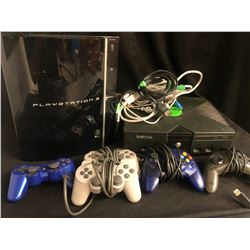 VIDEO GAME SYSTEMS/ CONTROLLERS LOT (PS3/ X-BOX)