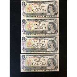 1973 $1 UNCIRCULATED SEQUENTIAL CANADIAN BANK NOTES