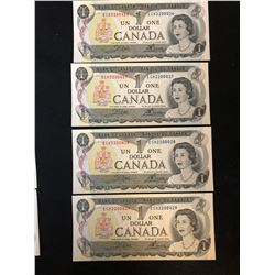 1973 $1 UNCIRCULATED SEQUENTIAL CANADIAN BANK NOTES