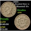 Image 1 : 1855 Braided Hair Large Cent 1c Grades xf+