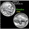 Image 1 : 1919-p Buffalo Nickel 5c Grades vf++