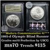 Image 1 : 1995-d Olympics Paralympics Modern Commem Dollar $1 Graded ms70, Perfection By USCG