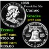 Image 1 : 1958 Franklin Half Dollar 50c Grades GEM++ Proof Cameo