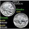 Image 1 : 1923-p Buffalo Nickel 5c Grades Select AU