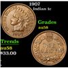Image 1 : 1907 Indian Cent 1c Grades Choice AU/BU Slider