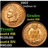 Image 1 : 1907 Indian Cent 1c Grades Choice Unc RB
