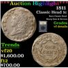 Image 1 : ***Auction Highlight*** 1811 Classic Head Large Cent 1c Graded vf details By USCG (fc)