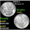 Image 1 : 1902-o Morgan Dollar $1 Grades GEM+ Unc