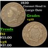 Image 1 : 1820 Coronet Head Large Cent 1c Grades vg+