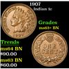 Image 1 : 1907 Indian Cent 1c Grades Select+ Unc BN