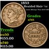 1853 Braided Hair Half Cent 1/2c Grades xf+