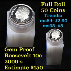 Proof 2009-s Roosevelt Dime 10c roll, 50 pieces (fc)