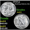 Image 1 : 1942-p . . Walking Liberty Half Dollar 50c Grades Choice Unc
