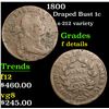 Image 1 : 1800 Draped Bust Large Cent 1c Grades f details