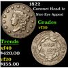 Image 1 : 1822 Coronet Head Large Cent 1c Grades vf++