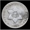 Image 2 : 1853 . . Three Cent Silver 3cs Grades vf+