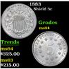 Image 1 : 1883 . . Shield Nickel 5c Grades Choice Unc