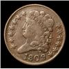 Image 2 : 1809/6 Classic Head half cent 1/2c Grades vf+