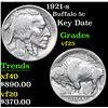 Image 1 : 1921-s Buffalo Nickel 5c Grades vf+