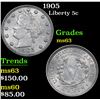 Image 1 : 1905 Liberty Nickel 5c Grades Select Unc