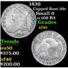 Image 1 : 1830 Capped Bust Half Dollar 50c Grades xf+