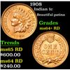 Image 1 : 1908 Indian Cent 1c Grades Choice+ Unc RD