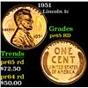 Image 1 : 1951 Lincoln Cent 1c Grades Gem Proof Red