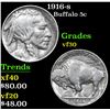 1916-s Buffalo Nickel 5c Grades vf++