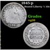 Image 1 : 1845-p . . Seated Liberty Half Dime 1/2 10c Grades vg+