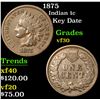Image 1 : 1875 Indian Cent 1c Grades vf++