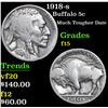 Image 1 : 1918-s Buffalo Nickel 5c Grades f+