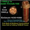Image 1 : Full original shotgun roll of 1960-p Large Date Lincoln Cents 1c Uncirculated Condition . .