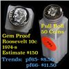 Image 1 : Proof 1974-s Roosevelt Dime 10c roll, 50 pieces (fc)