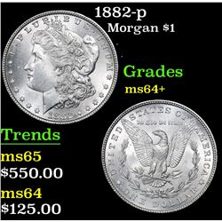 1882-p Morgan Dollar $1 Grades Choice+ Unc