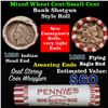 Image 1 : Mixed small cents 1c orig shotgun roll, 1858 Flying Eagle Cent, 1899 Indian Cent other end