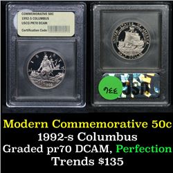 1992-s Columbus Modern Commem Half Dollar 50c Graded GEM++ Proof Deep Cameo By USCG